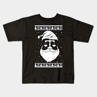 Santa With Justice Balance Scale Lawyer Kids T-Shirt